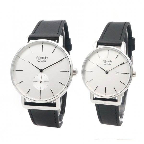 Alexandre Christie AC 8572 Silver White Couple